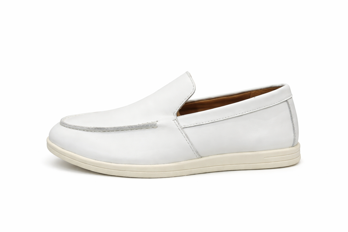 DOFOL - Mocassins en Cuir Blanc
