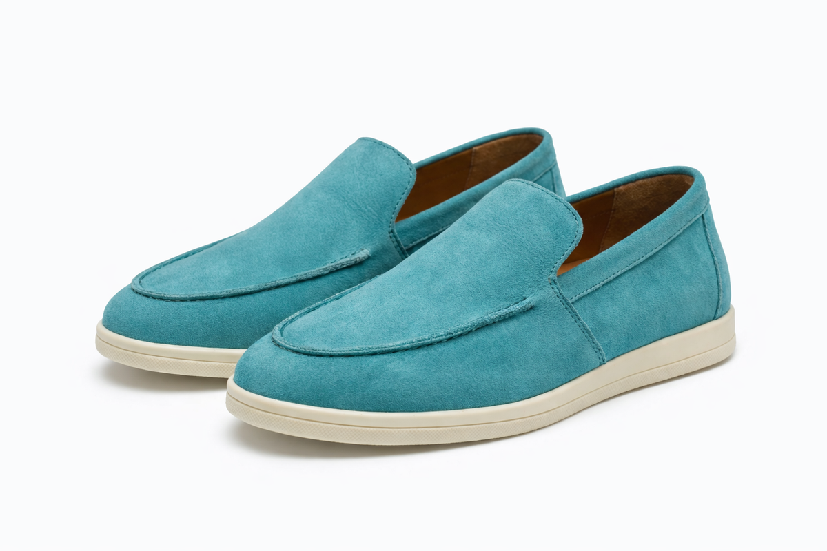 DOFOL - Mocassins en Nubuck Vert Canard