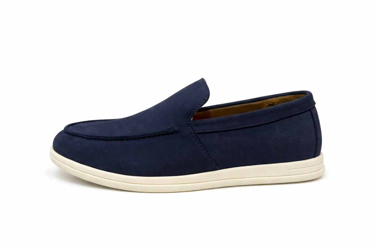 DOFOL - Mocassins en Nubuck Bleu Marine