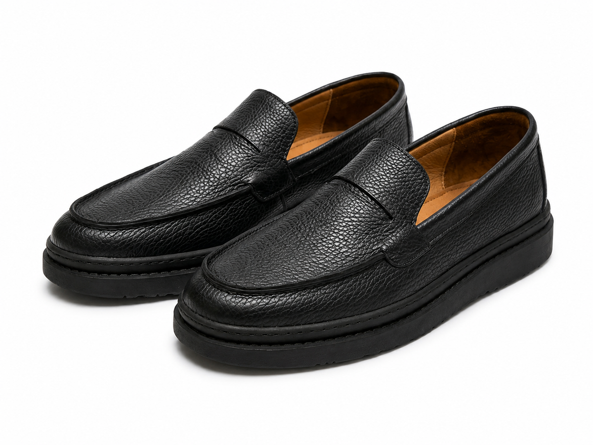 POOK - Mocassins en Cuir Noir