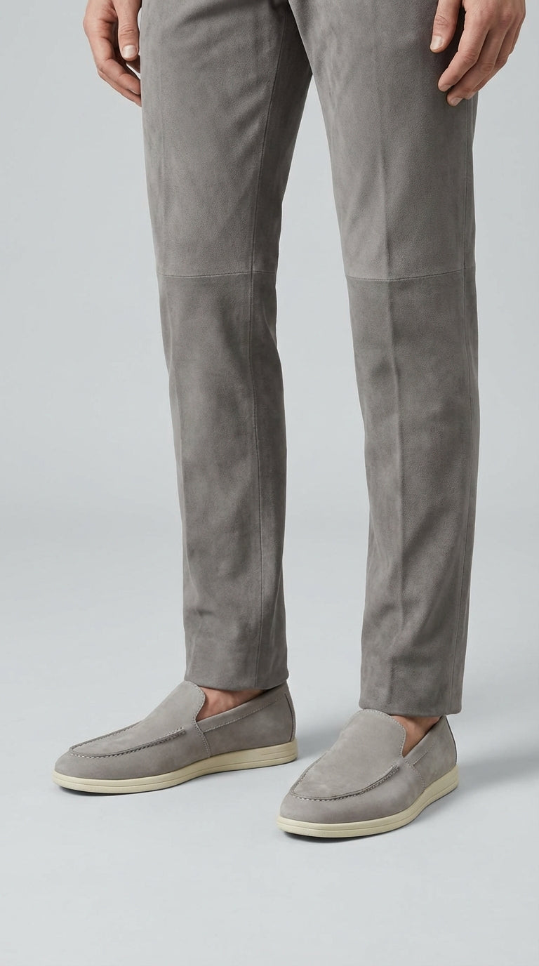 DOFOL - Mocassins en Nubuck Gris