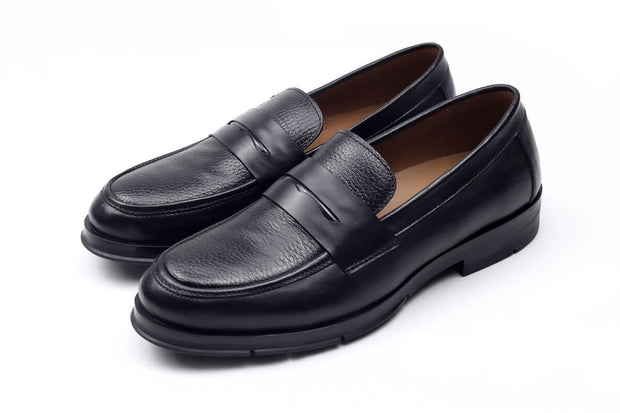 Josef - Chaussure en cuir crust noir grainé