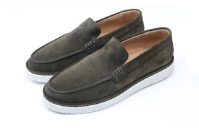 Civi - Élégante chaussure en daim olive