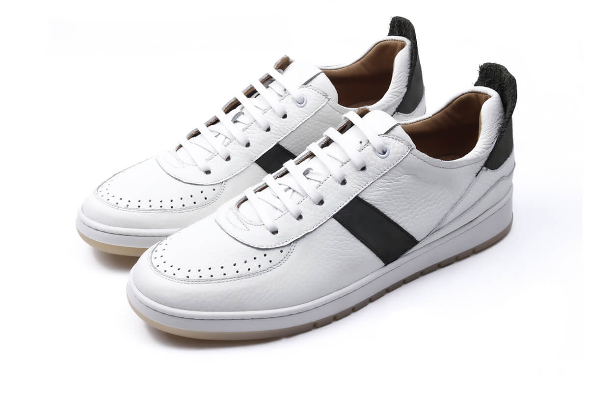 Napoli - Sneakers En Cuir Blanc/Noir