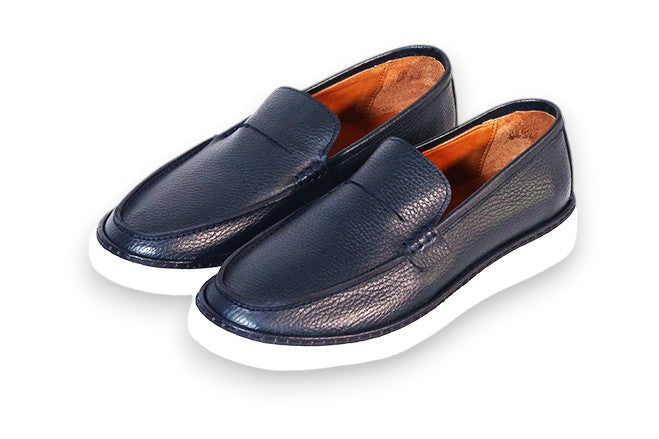 Rinco - Mocassin En Cuir Bleu