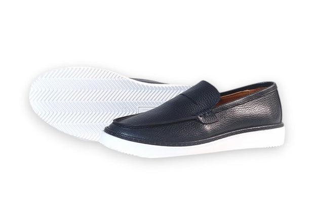 Rinco - Mocassin En Cuir Bleu
