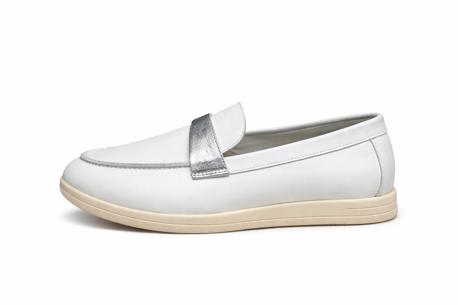 RIZA - Mocassins En Cuir Blanc