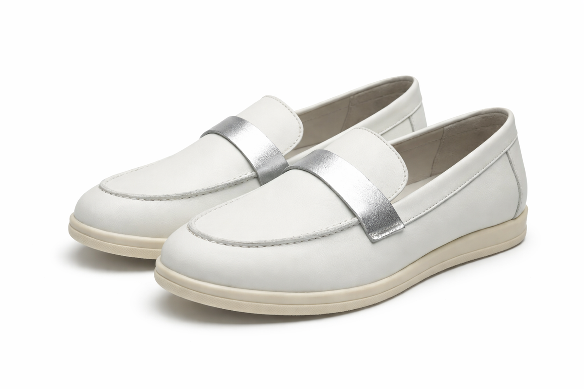 RIZA - Mocassins En Cuir Blanc