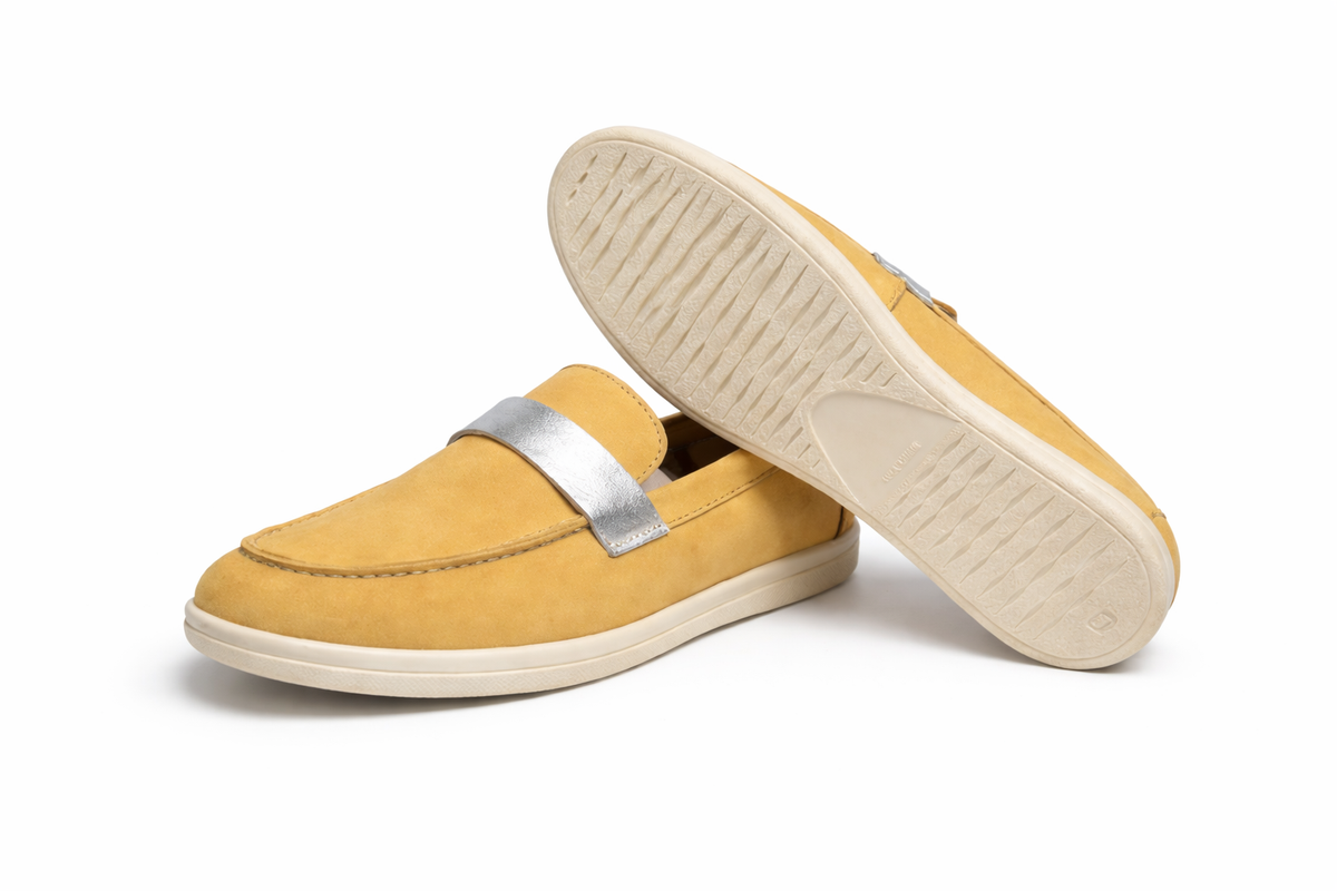 RIZA - Mocassins En Daim Moutarde