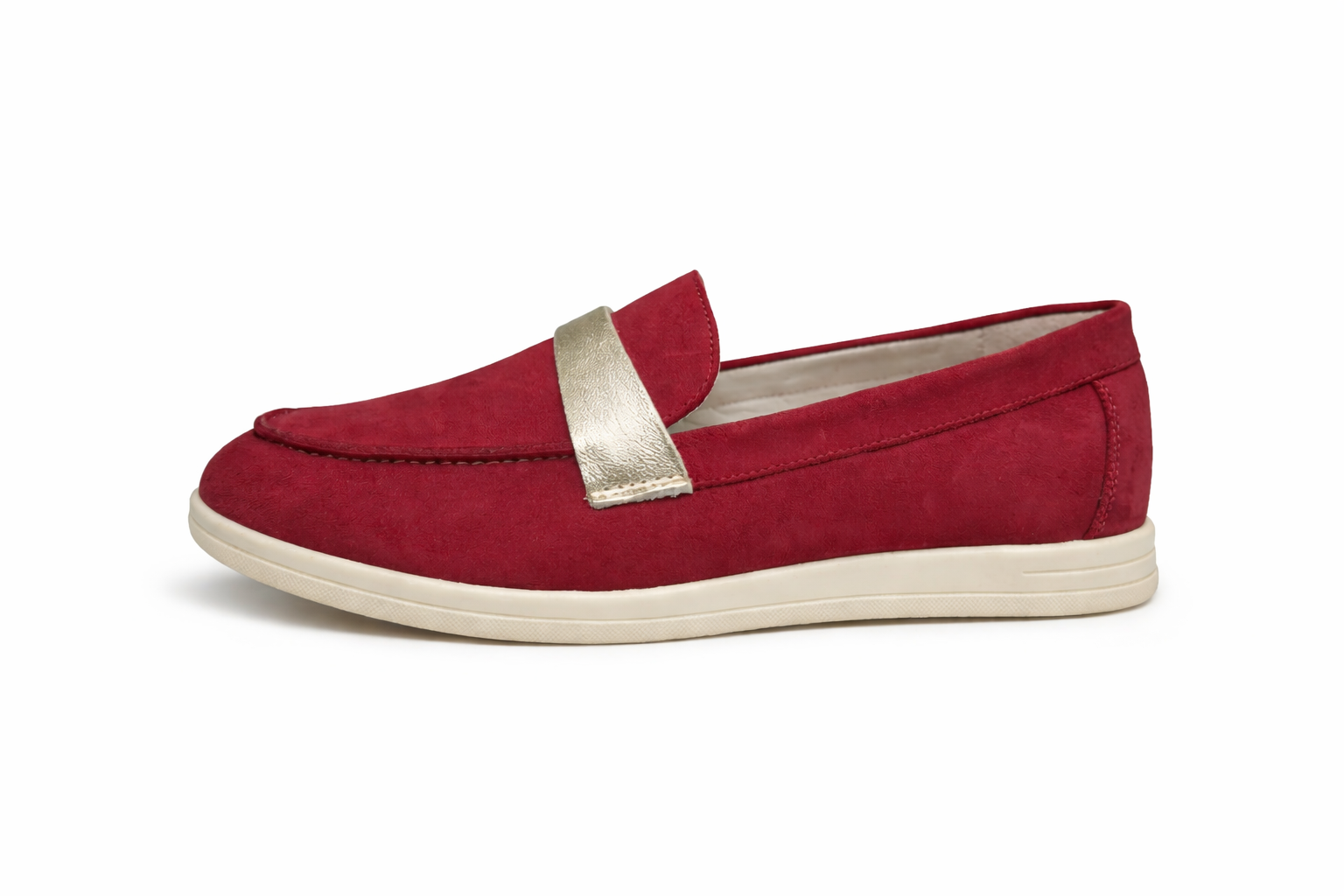 RIZA - Mocassins En Daim Bordeaux