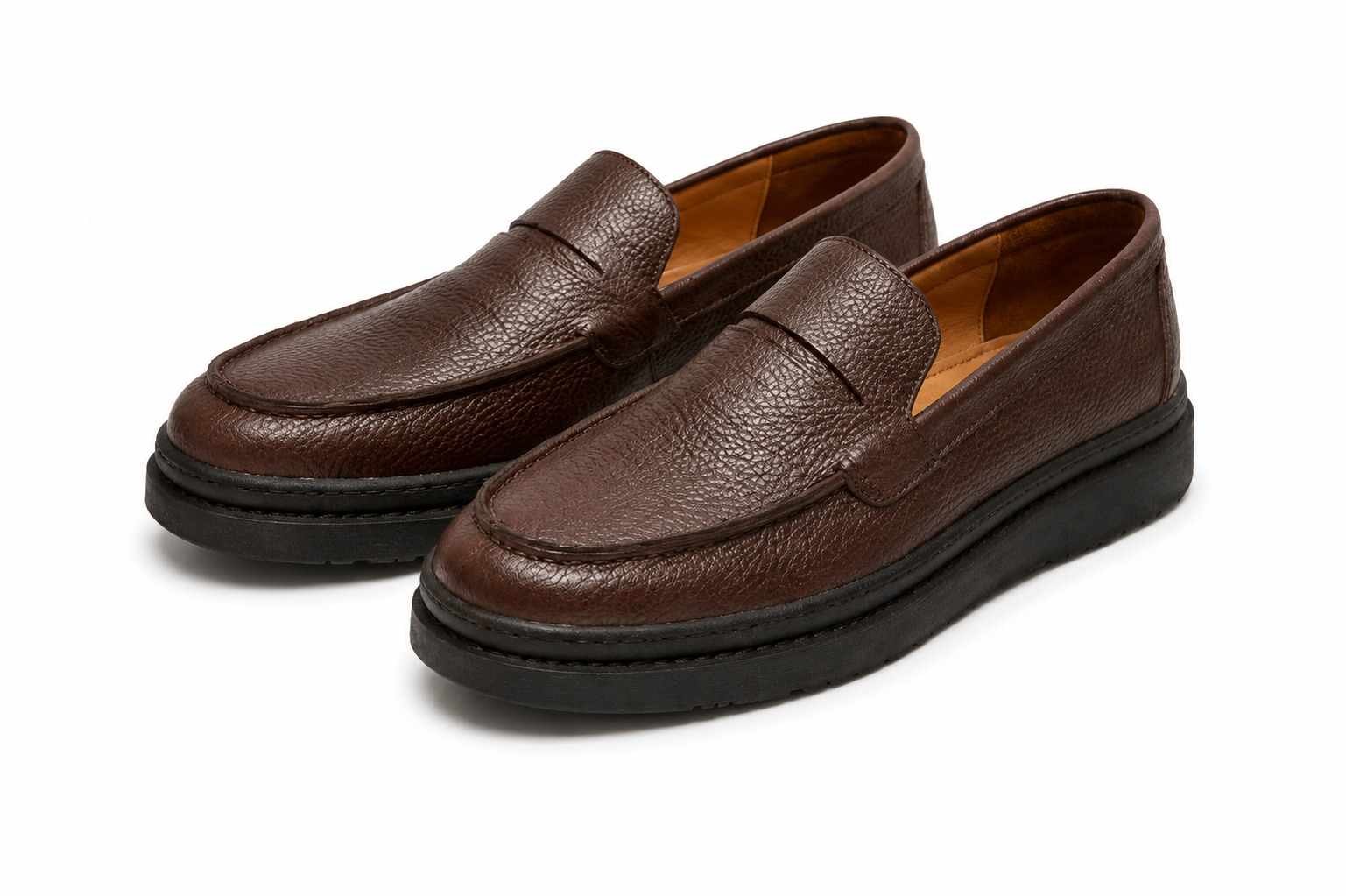 POOK - Mocassins en Cuir Marron