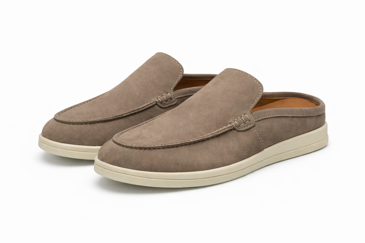 DAMA - Mules en Nubuck Taupe