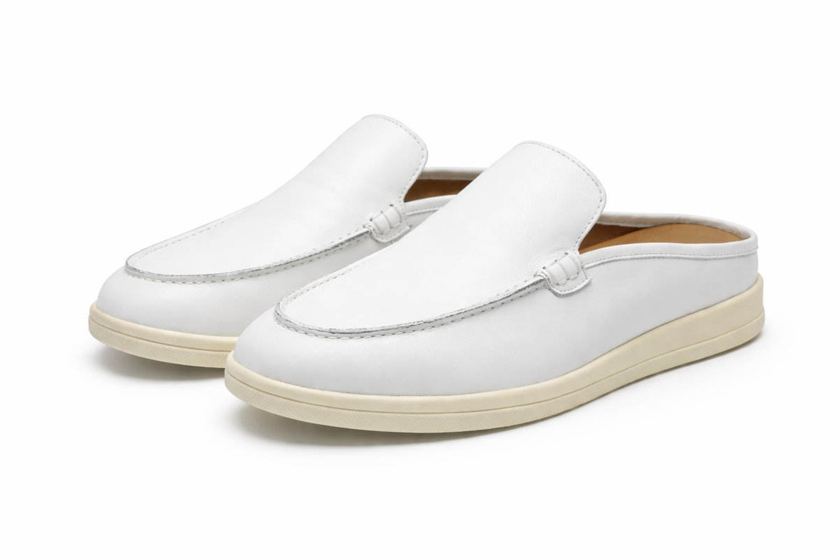 DAMA - Mules en Cuir Blanc