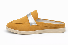 ROZILA - Mules En Cuir Nubuck Moutarde