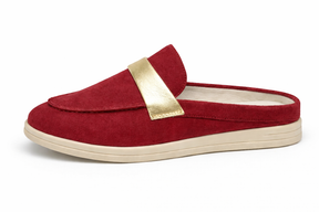 ROZILA - Mules En Cuir Nubuck Bordeaux