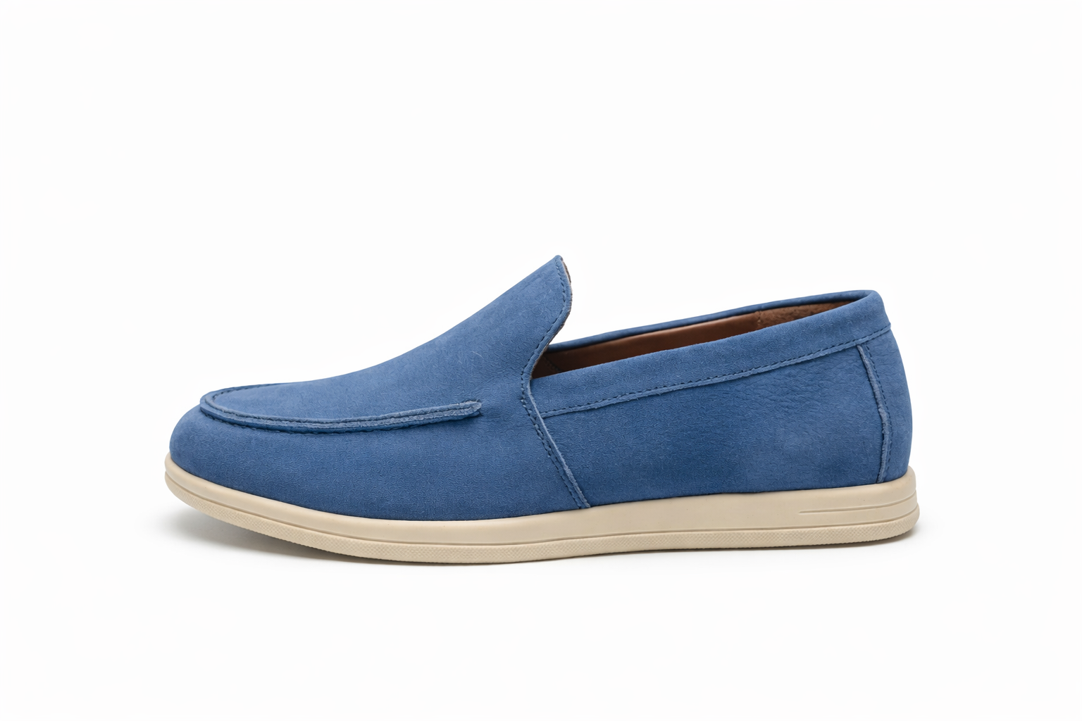 DOFOL - Mocassins en Nubuck Bleu Ciel