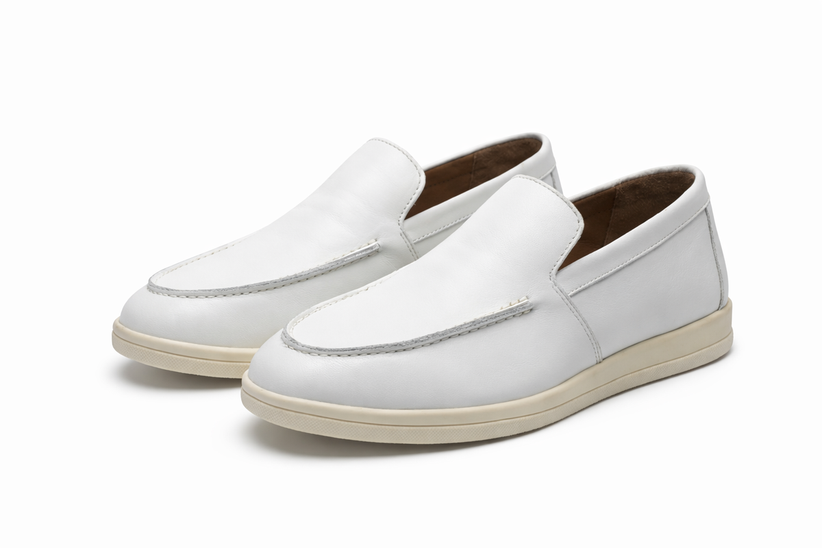 DOFOL - Mocassins en Cuir Blanc