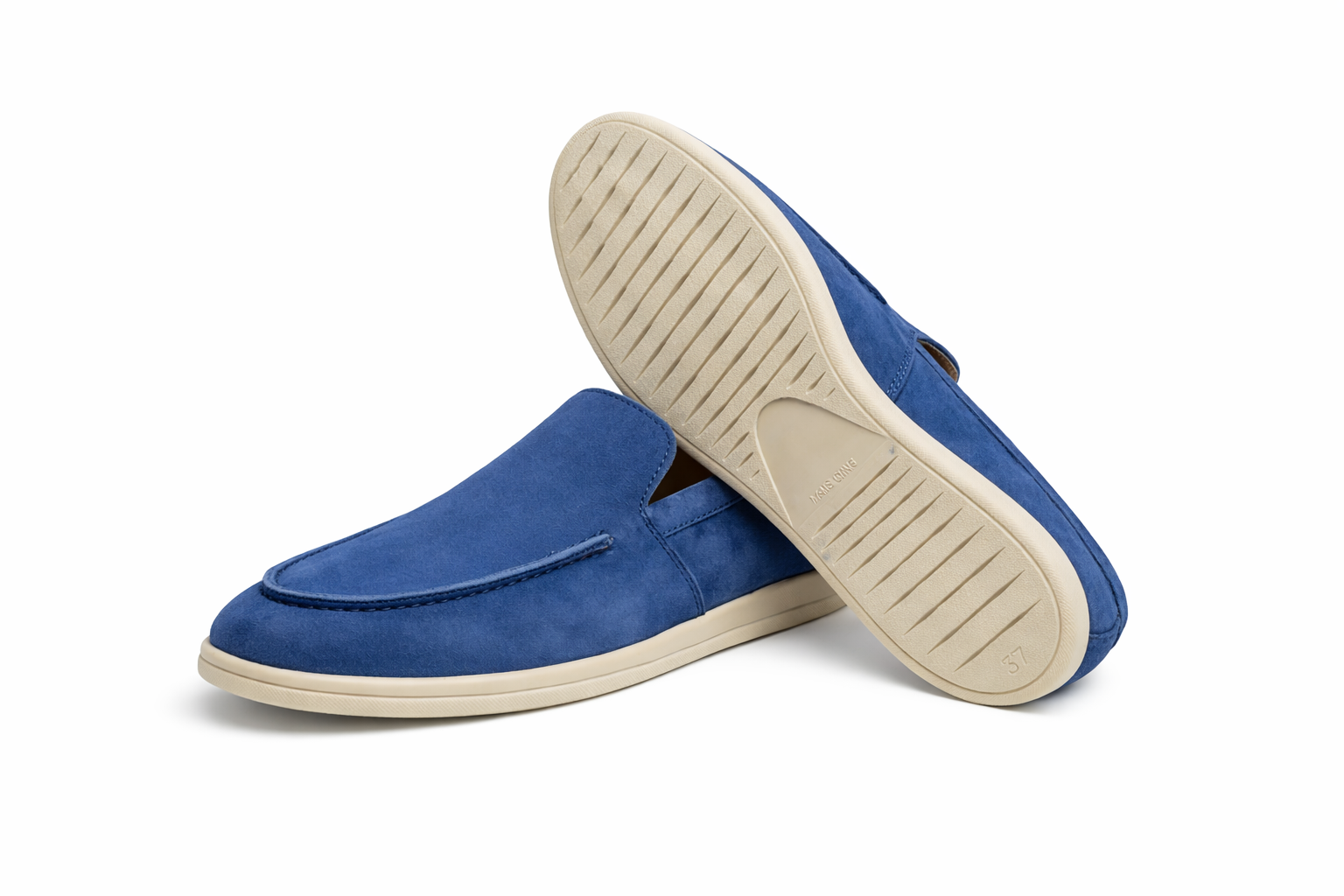 DOFOL - Mocassins en Nubuck Bleu Ciel