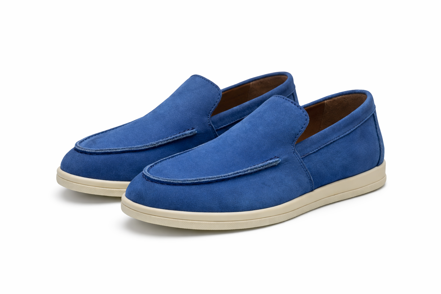 DOFOL - Mocassins en Nubuck Bleu Ciel