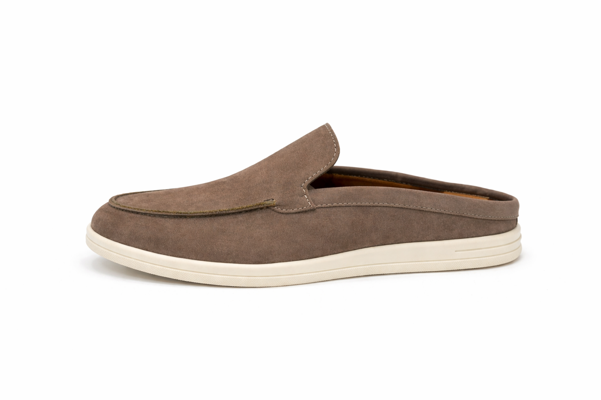 DAMA - Mules en Nubuck Taupe