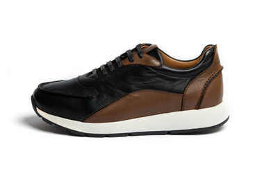 SERY - Sneakers En Cuir Marron/Noir