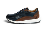 SERY - Sneakers En Cuir Marron/Bleu