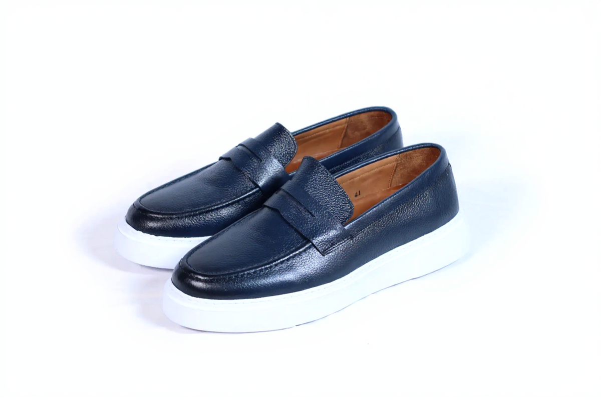 Foul - Mocassin En Cuir Bleu