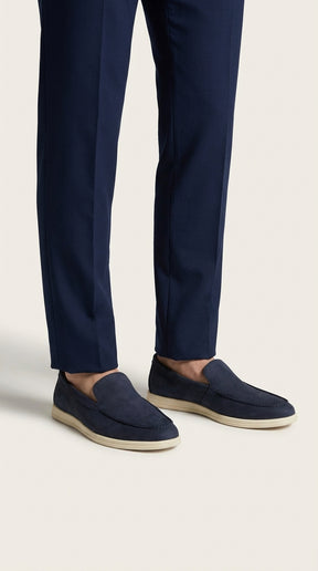 DOFOL - Mocassins en Nubuck Bleu Marine