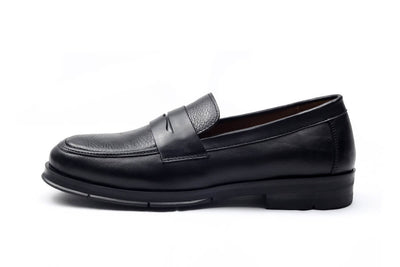 Josef - Chaussure en cuir crust noir grainé