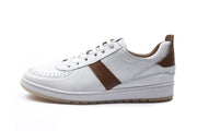 Napoli - Sneakers En Cuir Blanc/Marron
