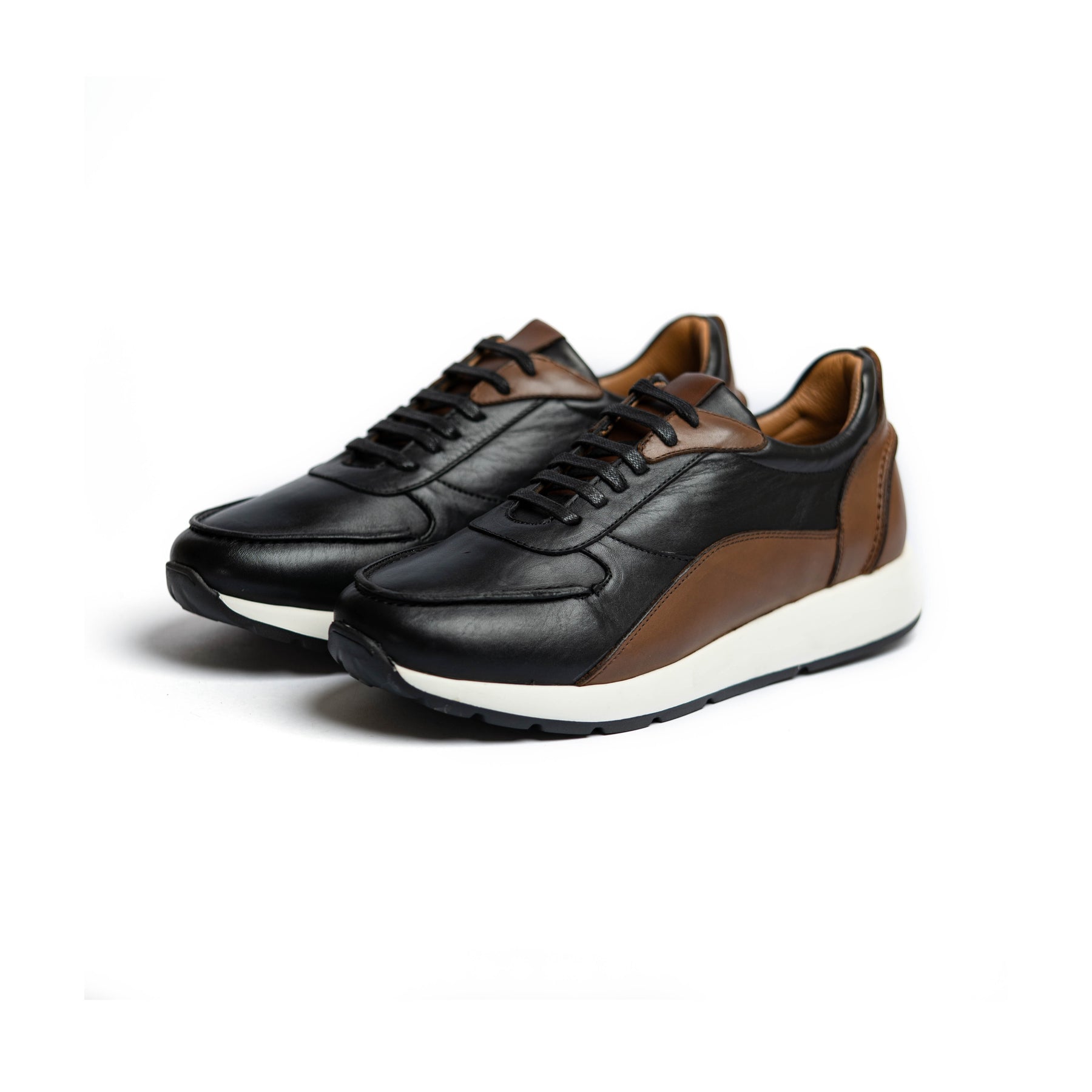 SERY - Sneakers En Cuir Marron/Noir