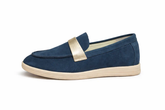 RIZA - Mocassins En Daim Bleu Marine